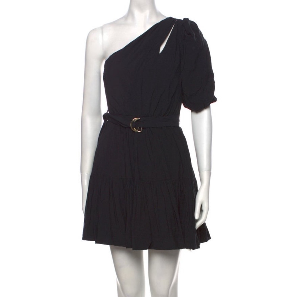 Jonathan Simkhai One-Shoulder Black Mini Dress | Jonathan Somkhai A line dress